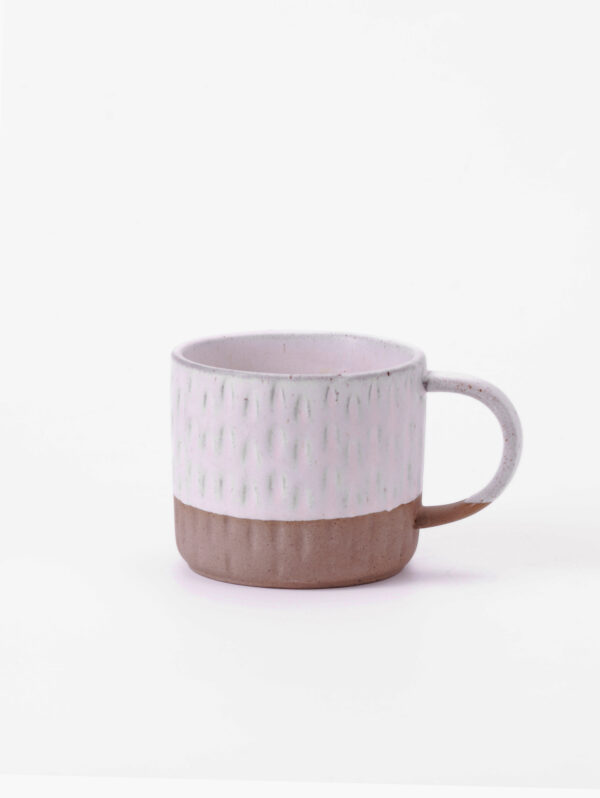 Handcrafted Ceramic Mug with Line Pattern