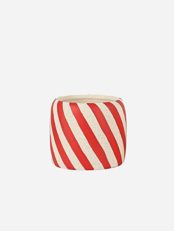 Candy Cane Stripe Ceramic Planter