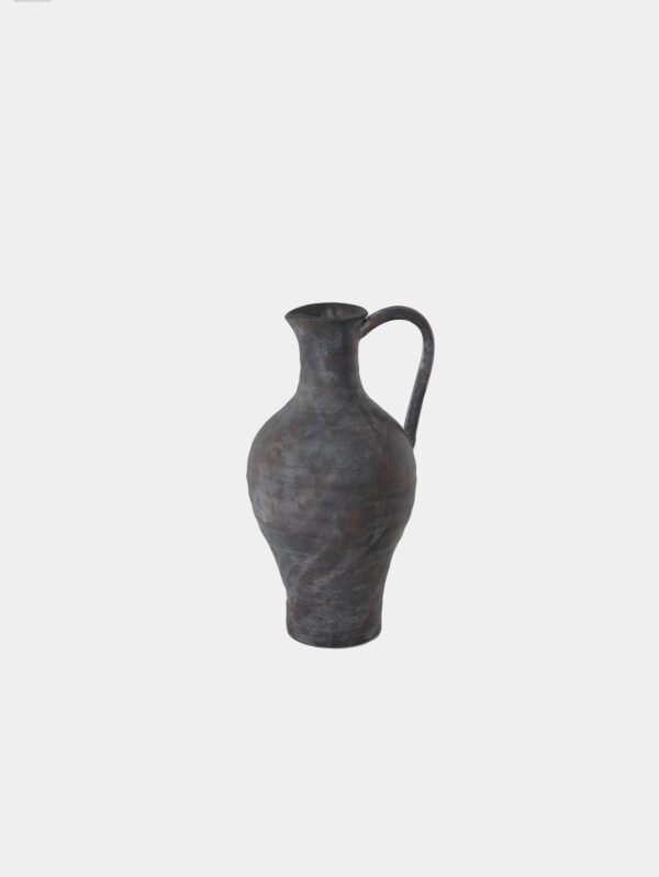 Tall Ceramic Amphora Vase - Charcoal