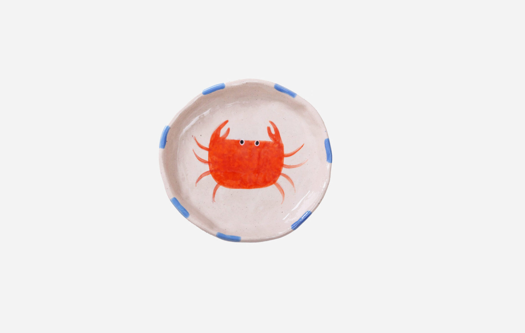 Hand-painted Plate – Crab – 5.2″