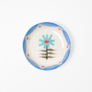 Hand-painted Plate - Blue Flower - 3.1"