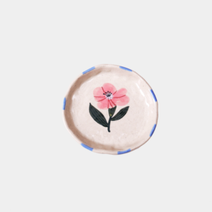 Hand-painted Plate - Pink Flower - 5.2"